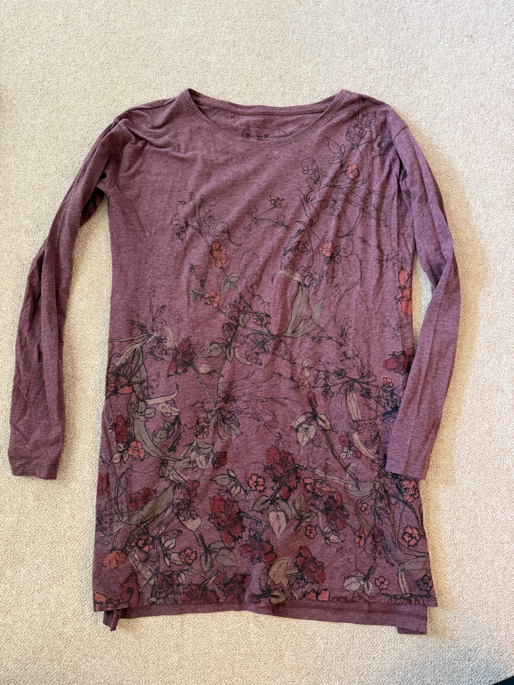 Peruvian Connection mauve tunic top